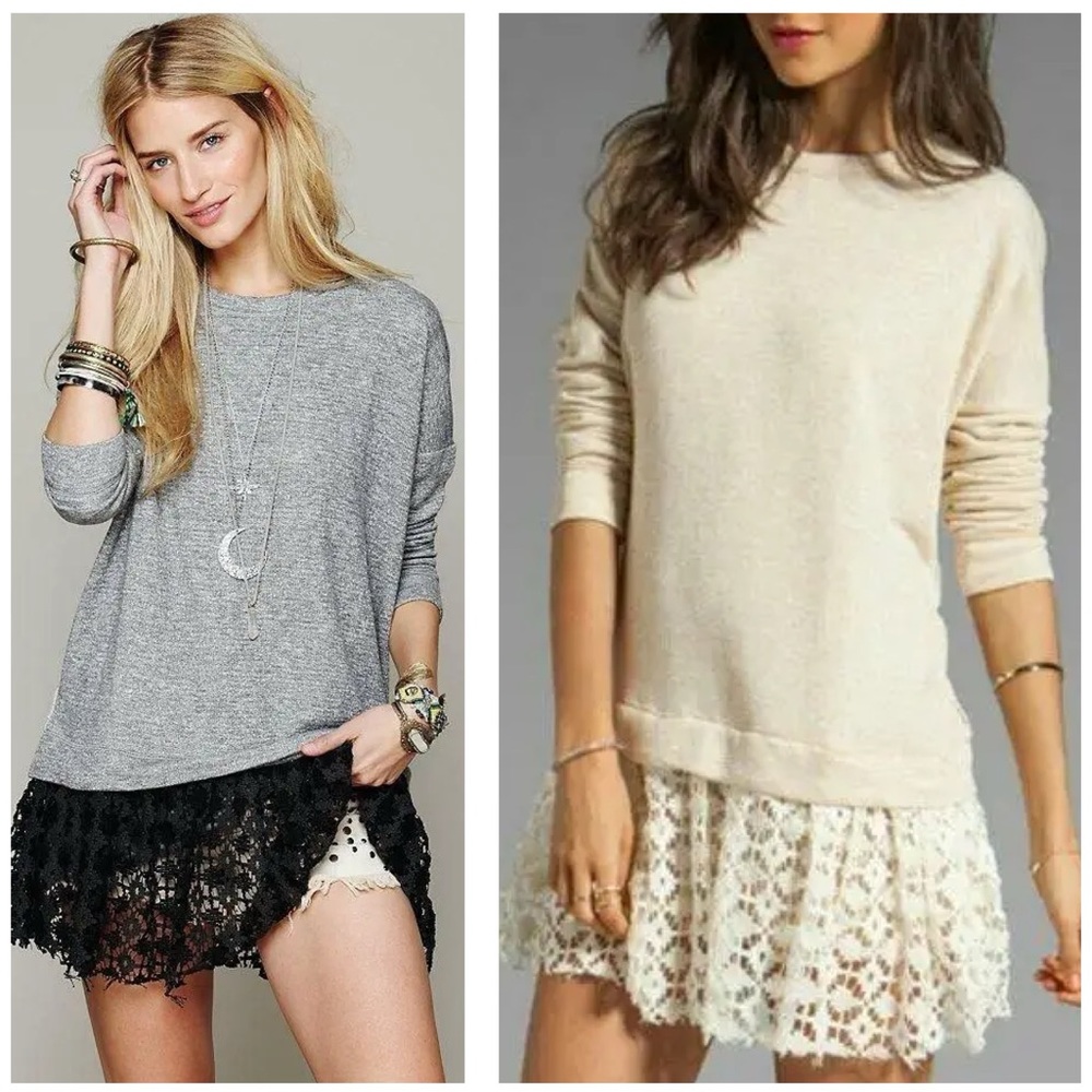 NWOT Cream Free People Shake It Pullover Sweater Tunic